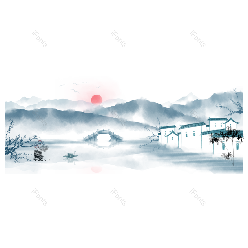 水墨图片,中国风元素,PNG,免抠素材